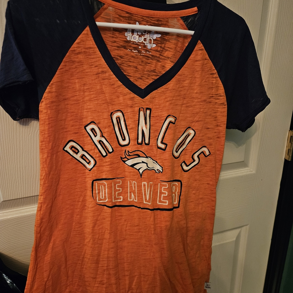 Touch by Alyssa Milano Orange and Blue Broncos Tee